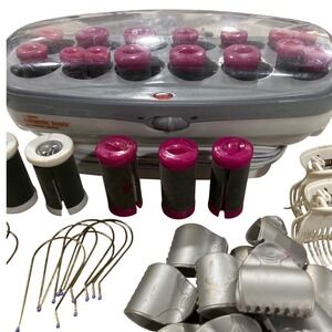 ConairPro Ceramic Tools Porcelain Series Heated Hair Curler w/Rollers Clips Pins